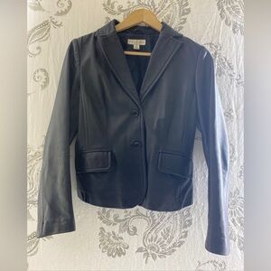 Vtg 90s Black Leather Jacket Moto
Blazer Casual Corner
